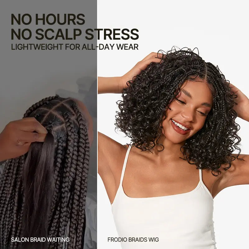 13x6 HD Pre-Cut Lace Wig | Glueless Wear & Go Boho Braids Water Wave