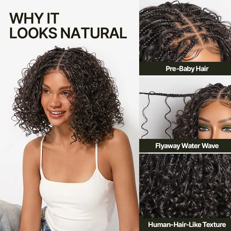 13x6 HD Pre-Cut Lace Wig | Glueless Wear & Go Boho Braids Water Wave