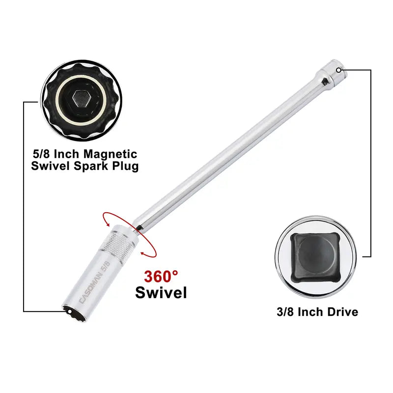 Magnetic Swivel Spark Plug Socket Set – 3/8-Inch Drive 6PCS