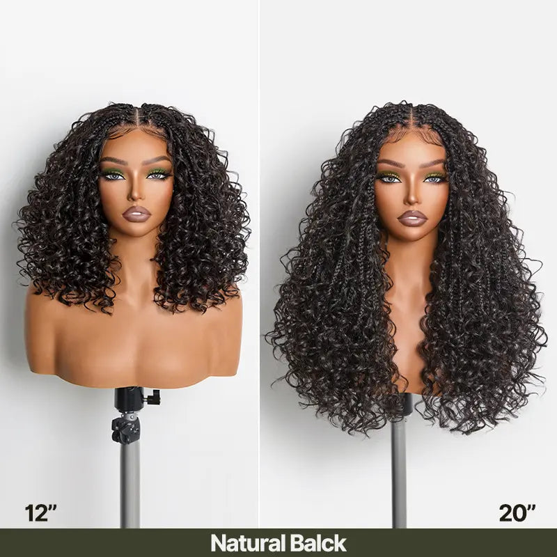 13x6 HD Pre-Cut Lace Wig | Glueless Wear & Go Boho Braids Water Wave