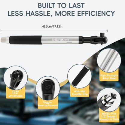 1/2" Wrench Extension Rod, Universal Socket Extender Tool