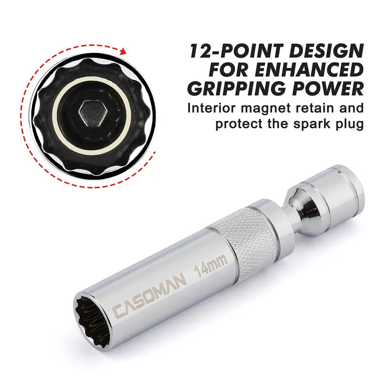 Magnetic Swivel Spark Plug Socket Set – 3/8-Inch Drive 6PCS