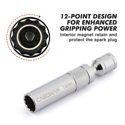 Magnetic Swivel Spark Plug Socket Set – 3/8-Inch Drive 6PCS